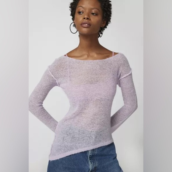 URBAN OUTFITTERS Semi-Sheer Asymmetrical Sweater - Picture 2 of 5